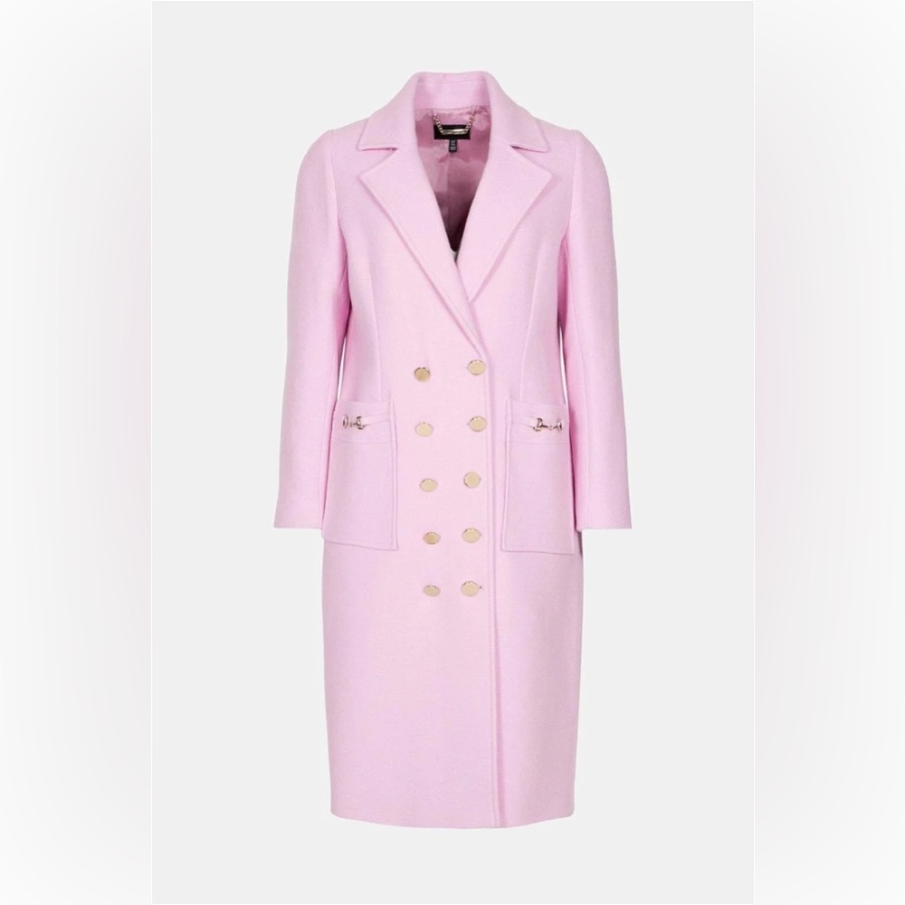 Karen Millen Italian Wool Cashmere Snaffle Trim Coat - size 8US